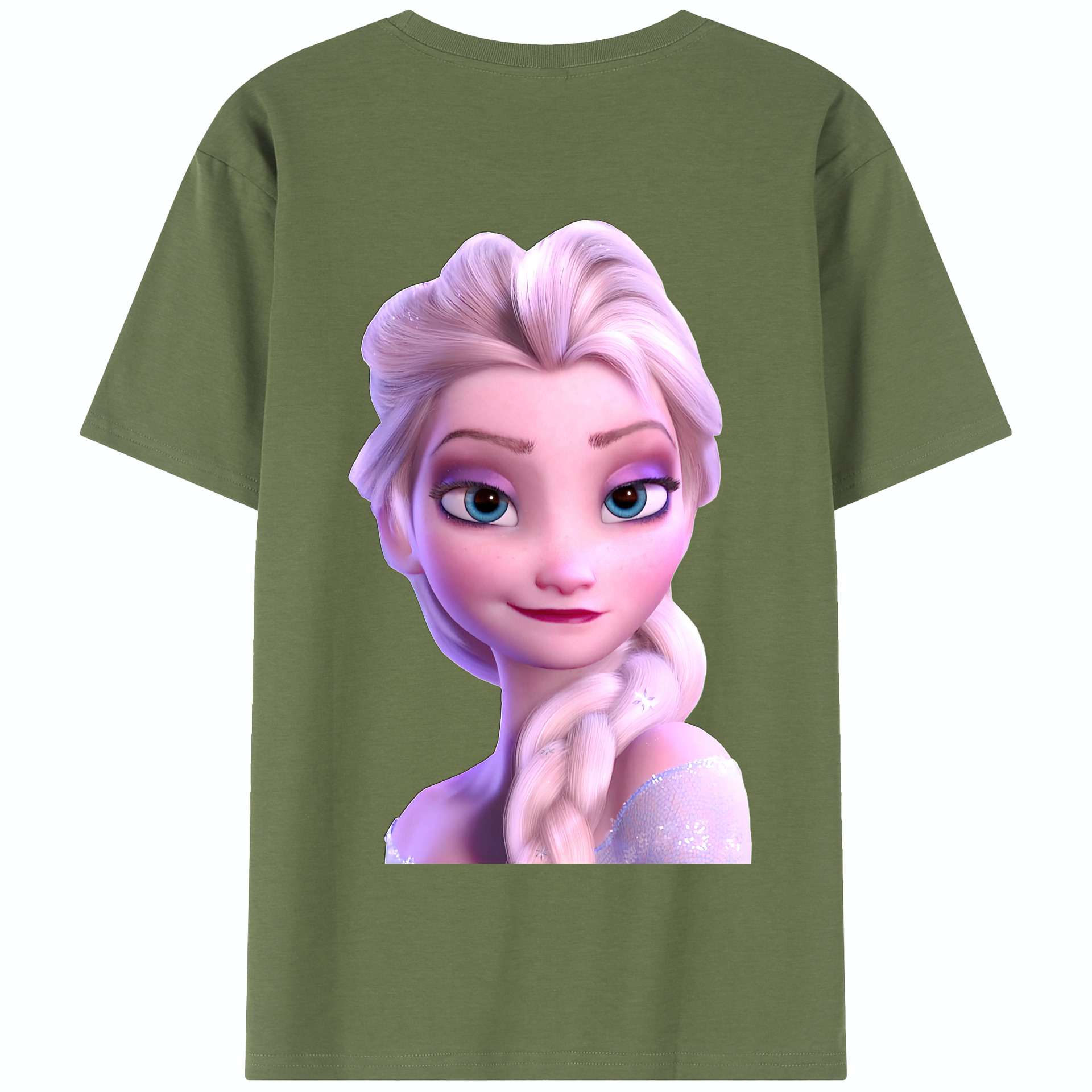 （画像用） アナと雪の女王 アンナ エルサ Frozen Anna Elsa 綿100％半袖Tシャツ（背面プリント）